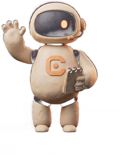 The Receptionist agent, wearing a headset and waving