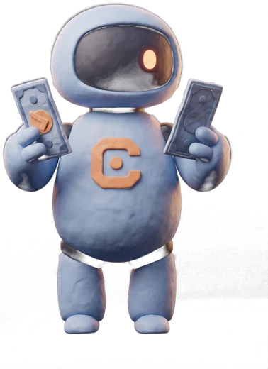 Blue Cleo comparing two bills